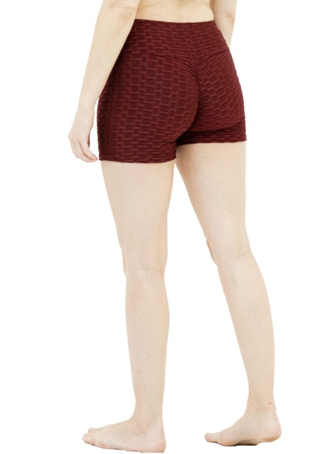 High Waist Push-Up Squad Scrunch Burgundy Super Shorts