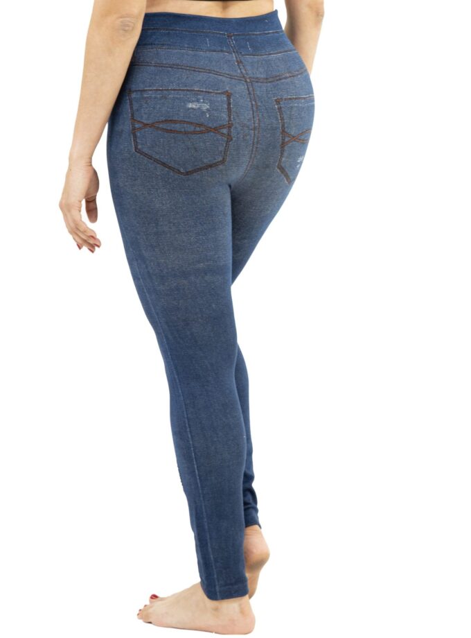 Jeggings w/cut Shank Ripped Blue