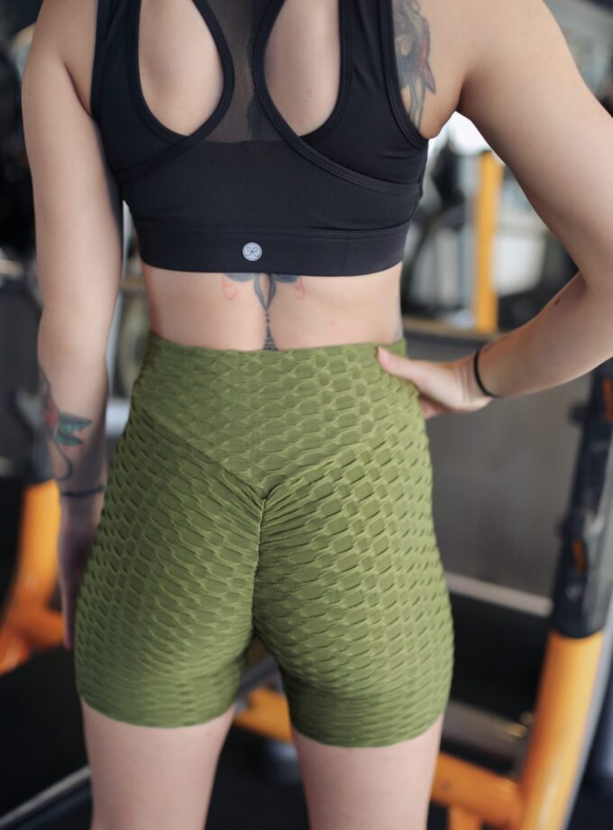 Fancy Waist Push-Up Squad Scrunch Gray Sage Cute Shorts