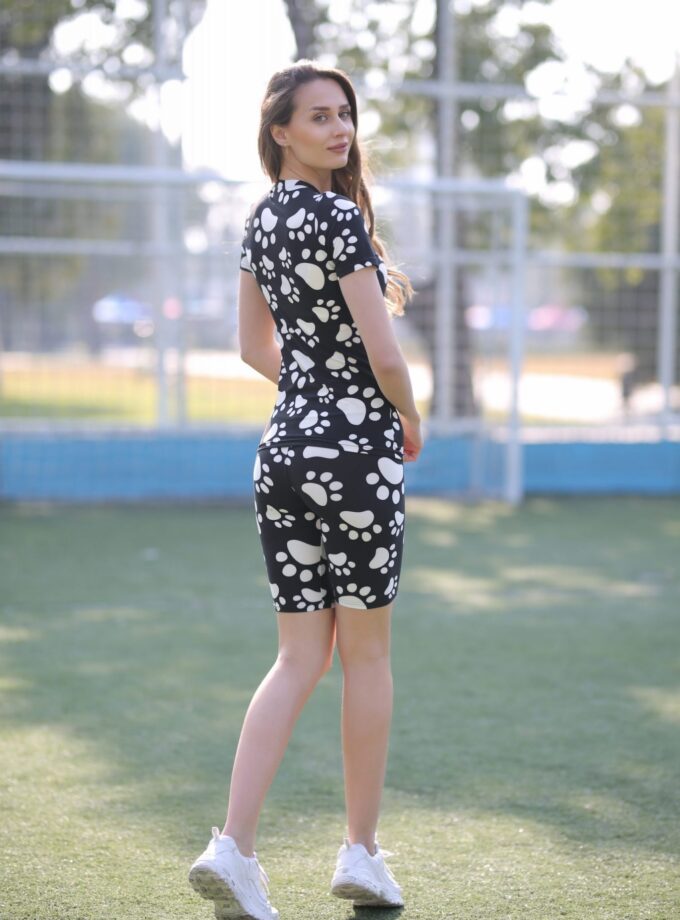 Super Soft Butterweich Stretch Sets mit Paw Design muster-Hoch Bund-Elastischer Bund