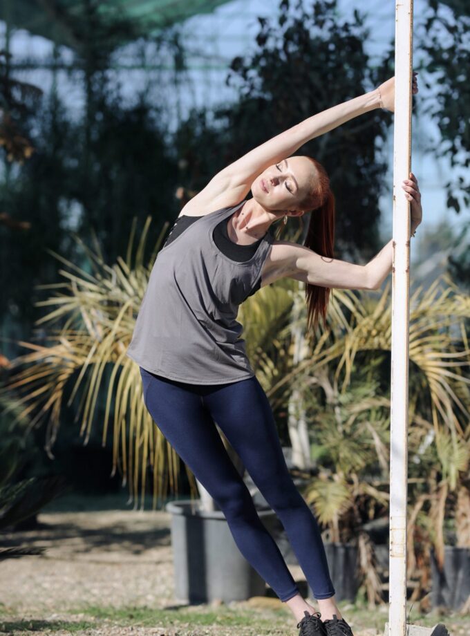 Active Yoga Work-Out Sport Ärmelloses Titan-Top mit Racerback