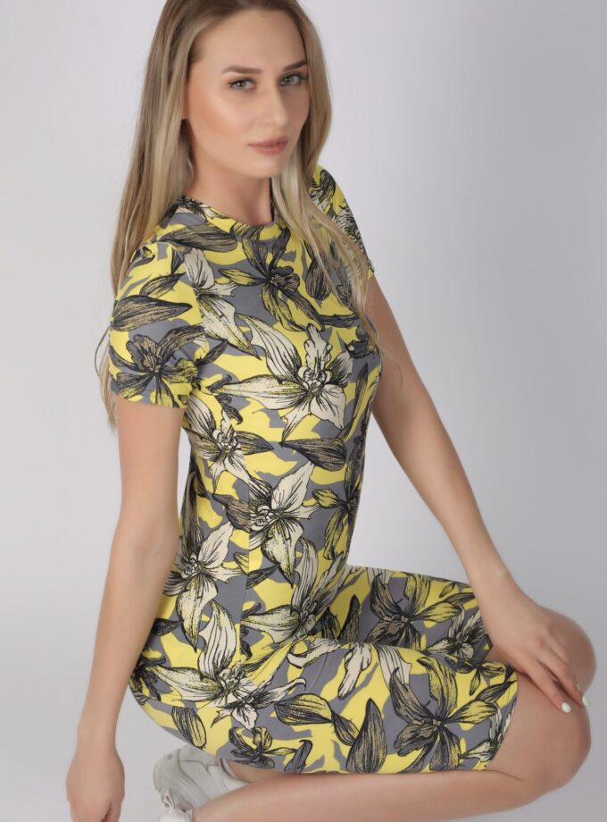 Super Soft Butterweich Stretch Sets mit Ultimative gelbe Blumen muster-Hoch Bund-Elastischer Bund