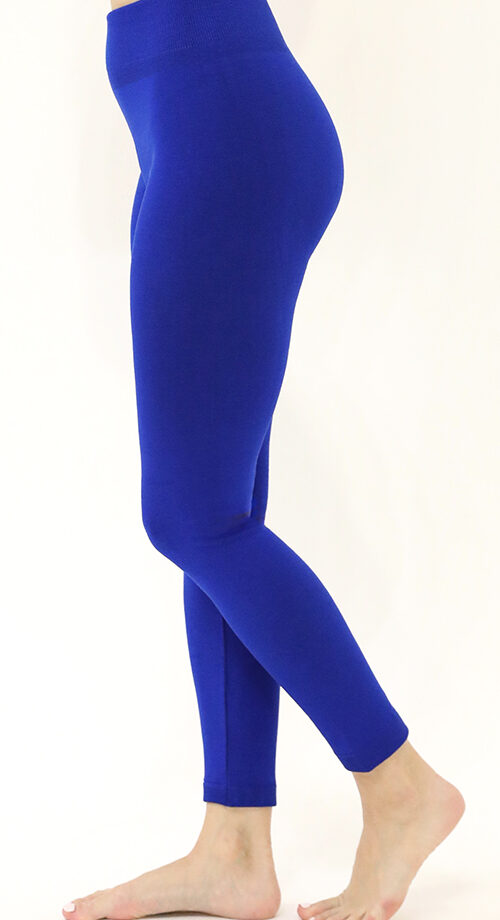 Marineblaue Winter-Leggings, mit Thermofleece gefüttert, hoher Bund – blickdicht – elastischer Bund