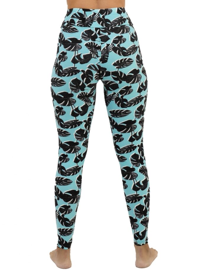 Butterweiche Leggings mit Monstera-Punkten und hoher Taille