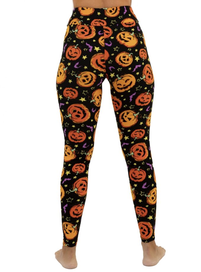 Butterweiche Halloween-Kürbis-Leggings für Kinder