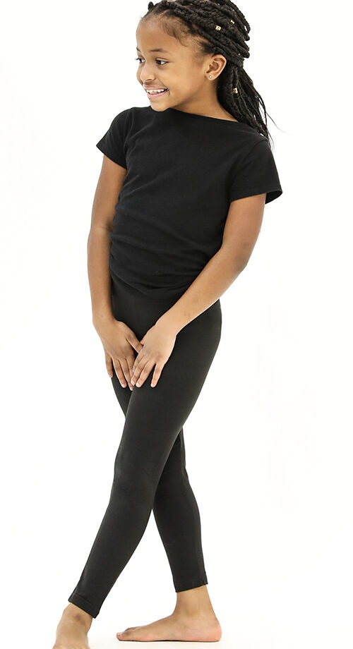 Butterweiche schwarze Leggings für Kinder