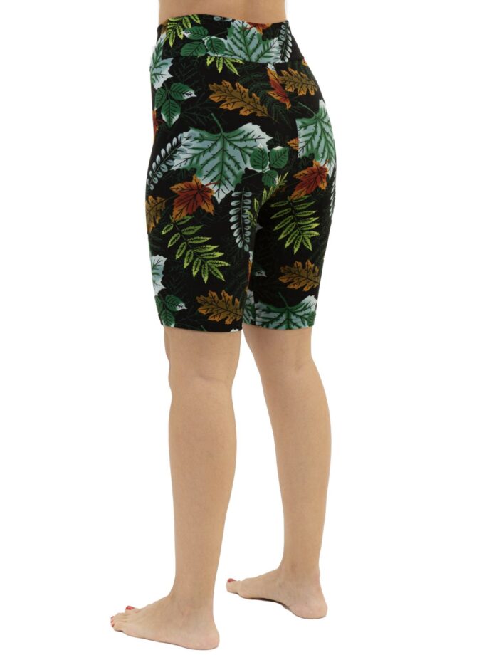 Butterweiche Bikershorts in Übergröße mit Green Leaves Design