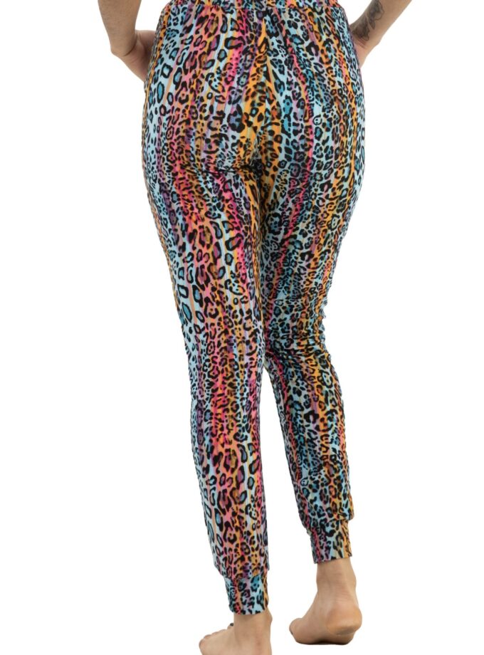 Butterweiche Mehrfarbiges Leopardenmuster Jogginghose mit doppelten Taschen und Kordelzug